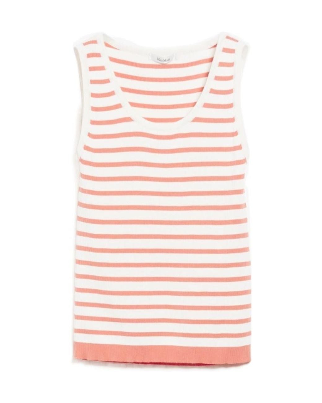 Max Mara Pink Striped Knitted Tank Top