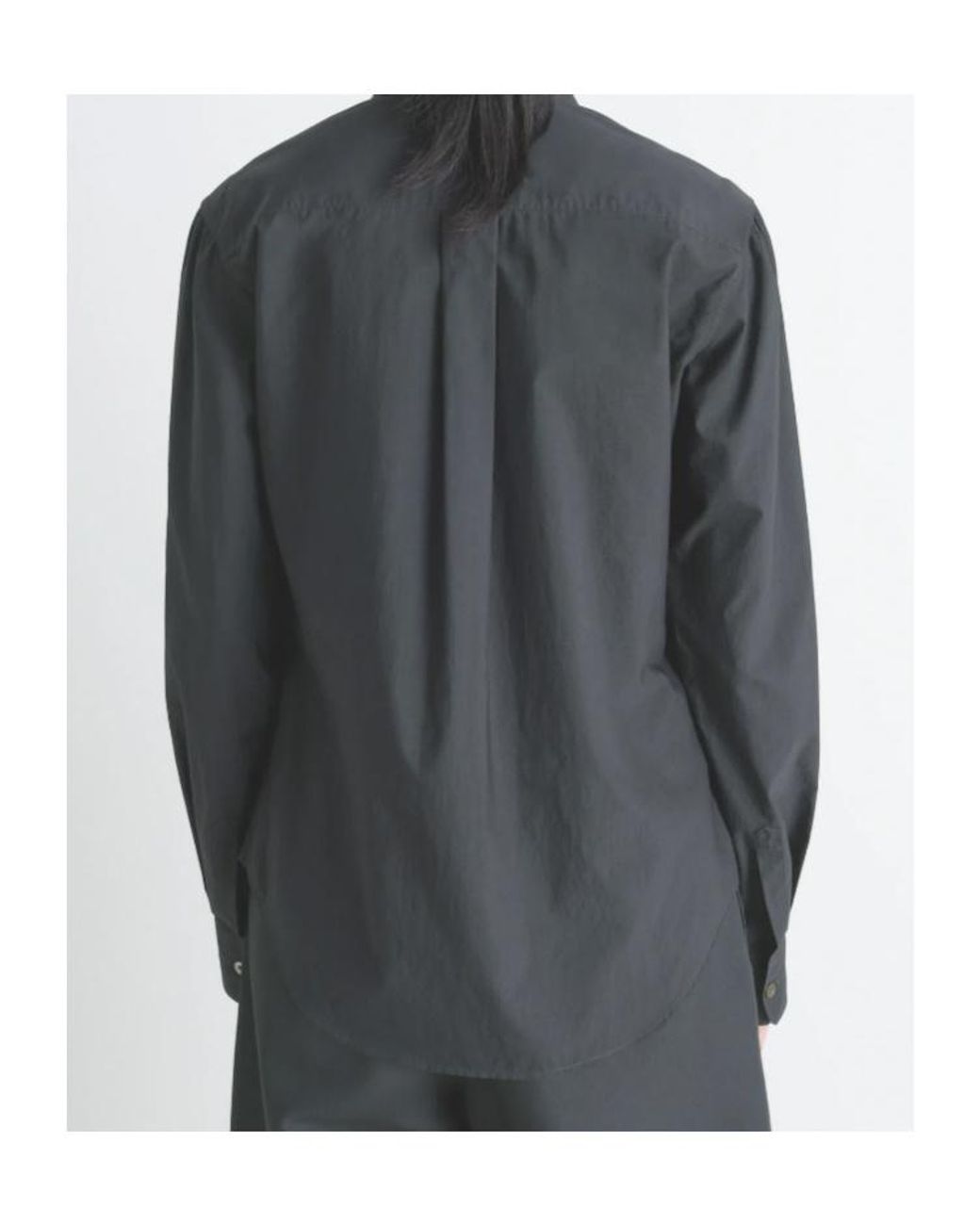 Lemaire Black Pointed Collar Poplin Shirt