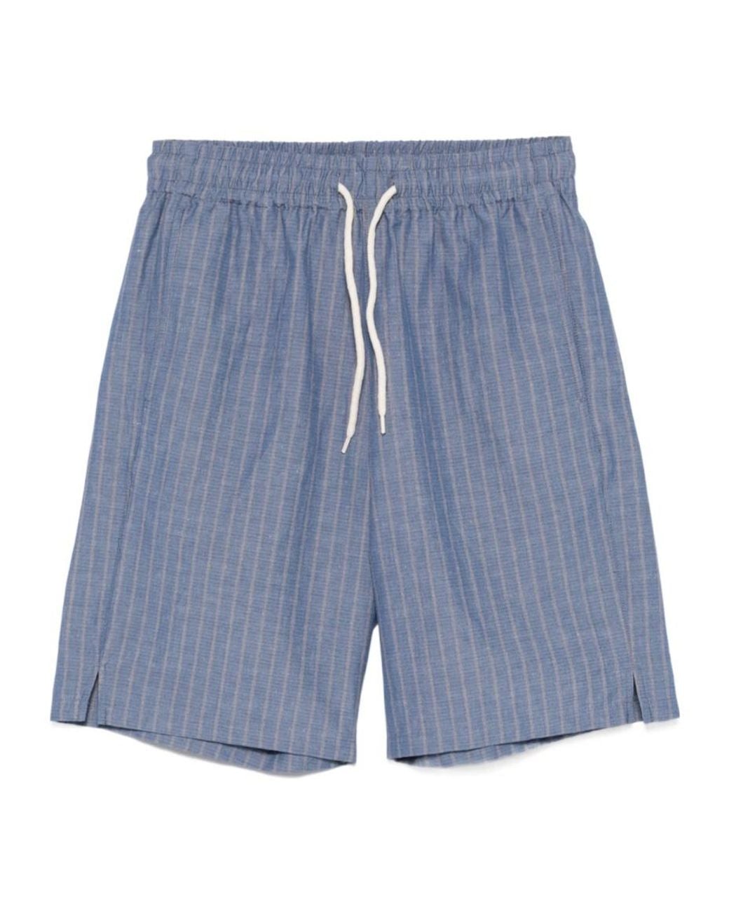 A.P.C. Blue Paul Striped Shorts for men