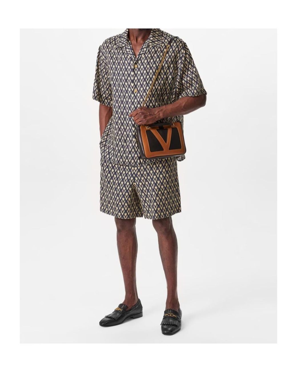 Valentino Blue Printed Graphic Shorts for men