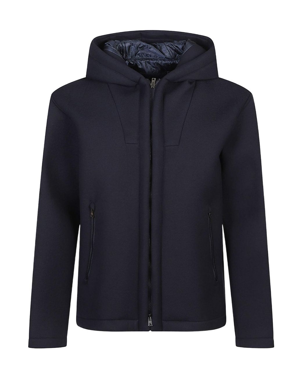 Herno Blue Zip-Up Hooded Jacket for men