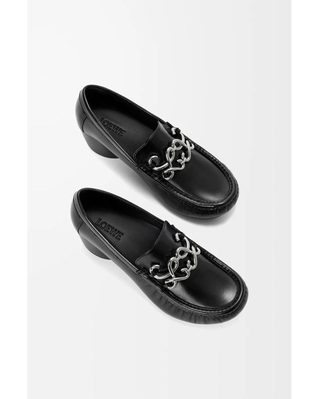Loewe Black Oval Double L Loafer