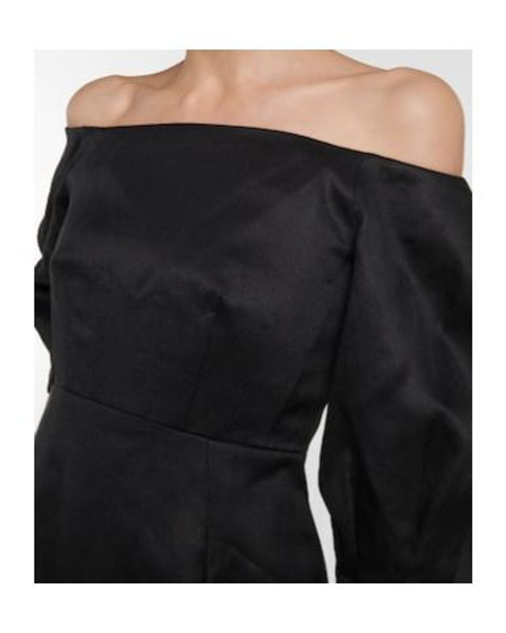 Gabriela Hearst Black Majano Off-The-Shoulder Midi Dress