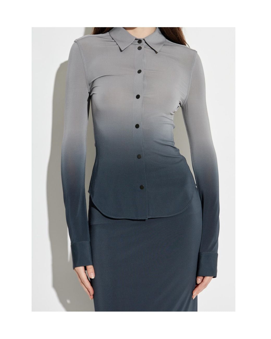 Alaïa Blue Alaïa Gradient Jersey Shirt