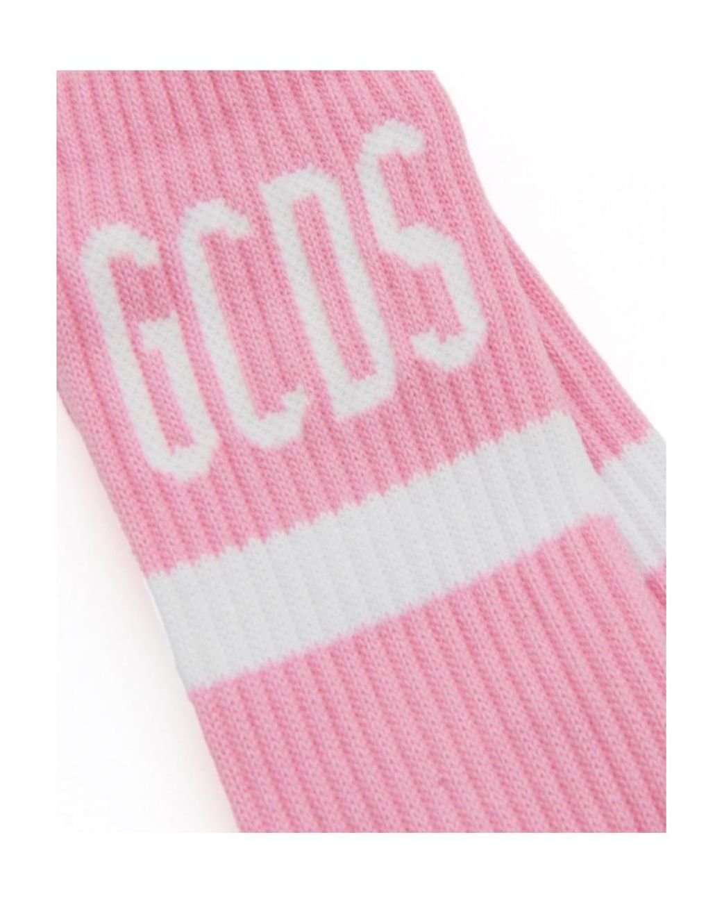 Gcds Pink Logo Knit Socks