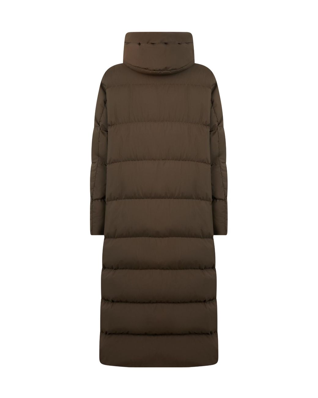 Herno Brown Zip-Up Hooded Long Coat