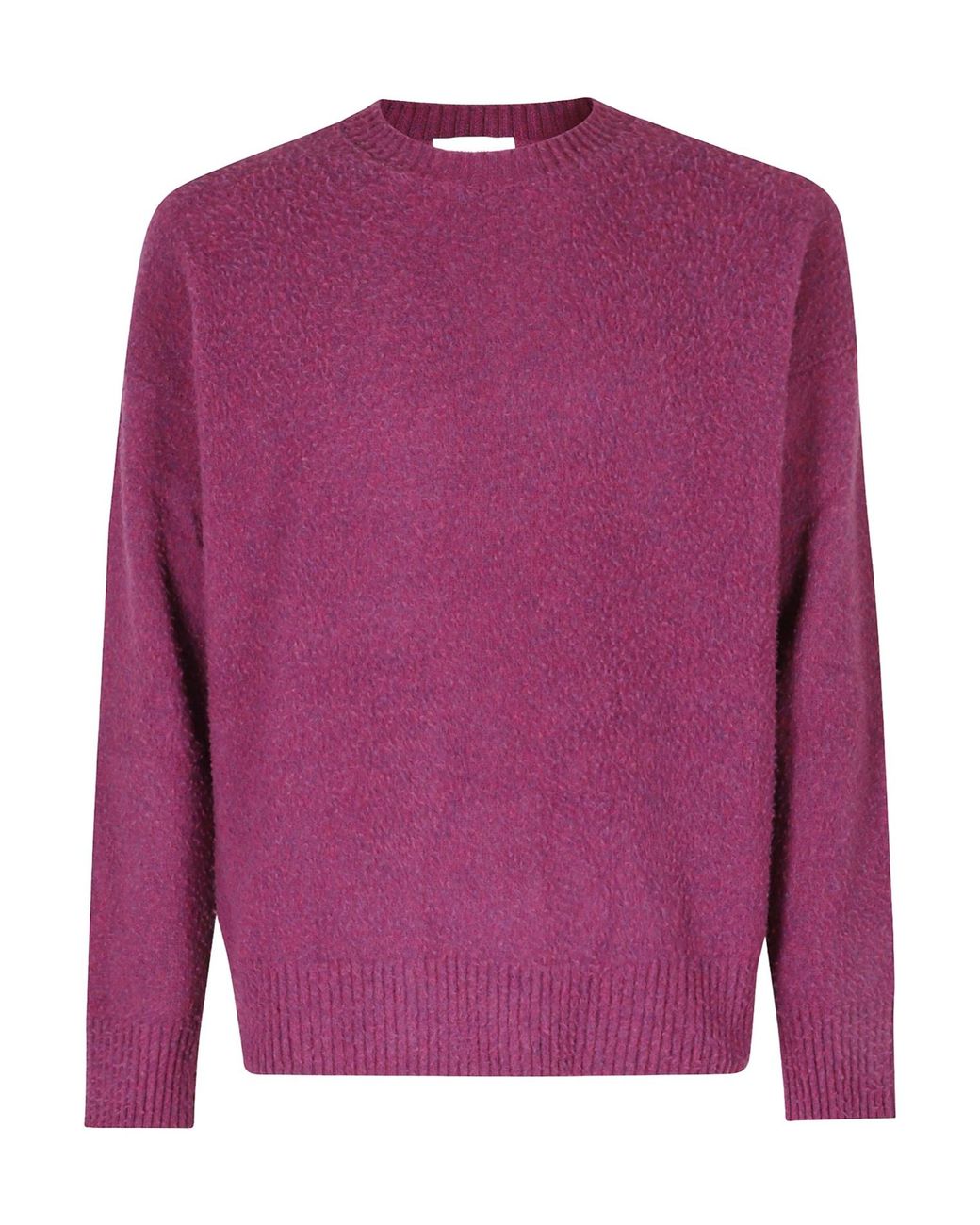 Roberto Collina Purple Crew-Neck Wool Sweater for men
