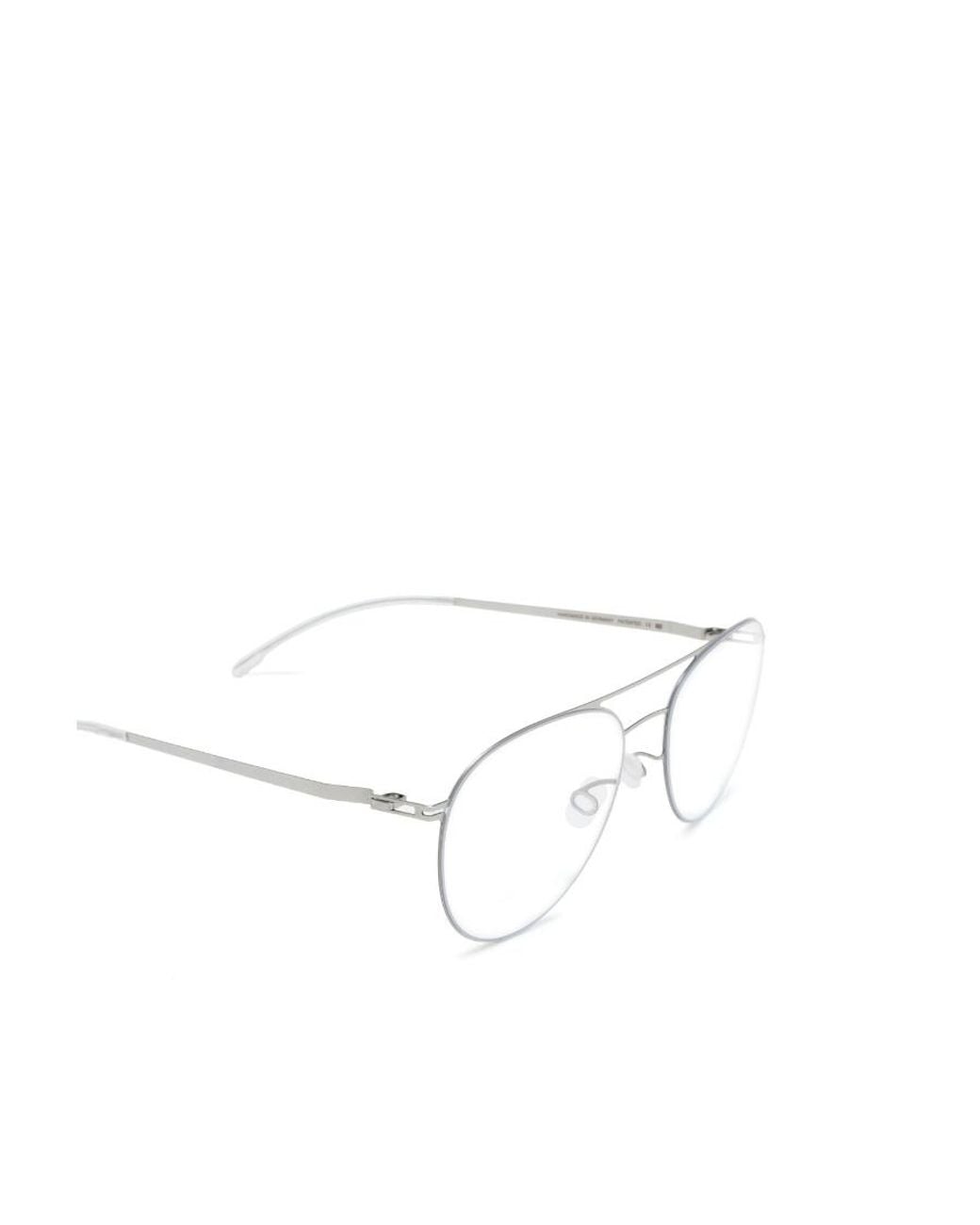 Mykita White Niken Aviator Frame Glasses for men