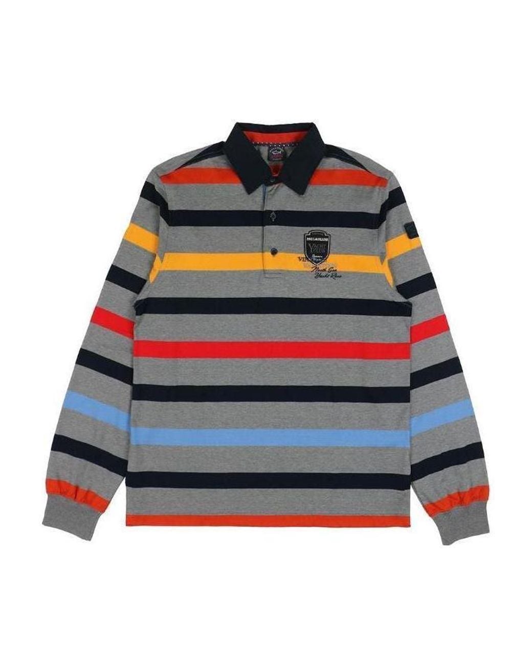 Paul & Shark Multicolor Striped Long-Sleeved Polo Shirt for men