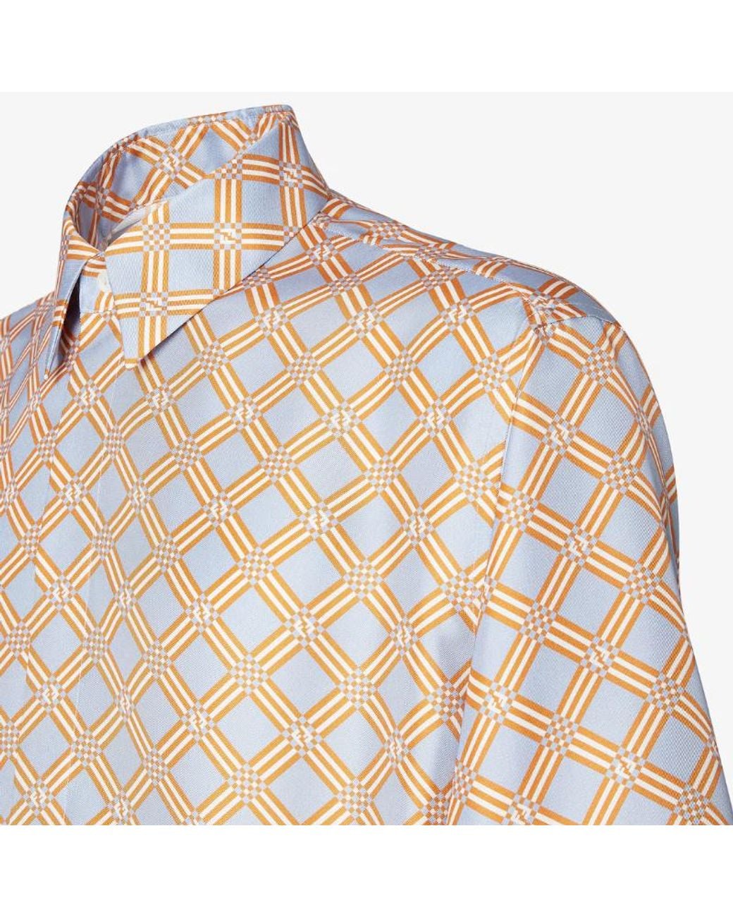 Fendi Pink Printed Short Sleeved Shirt for men