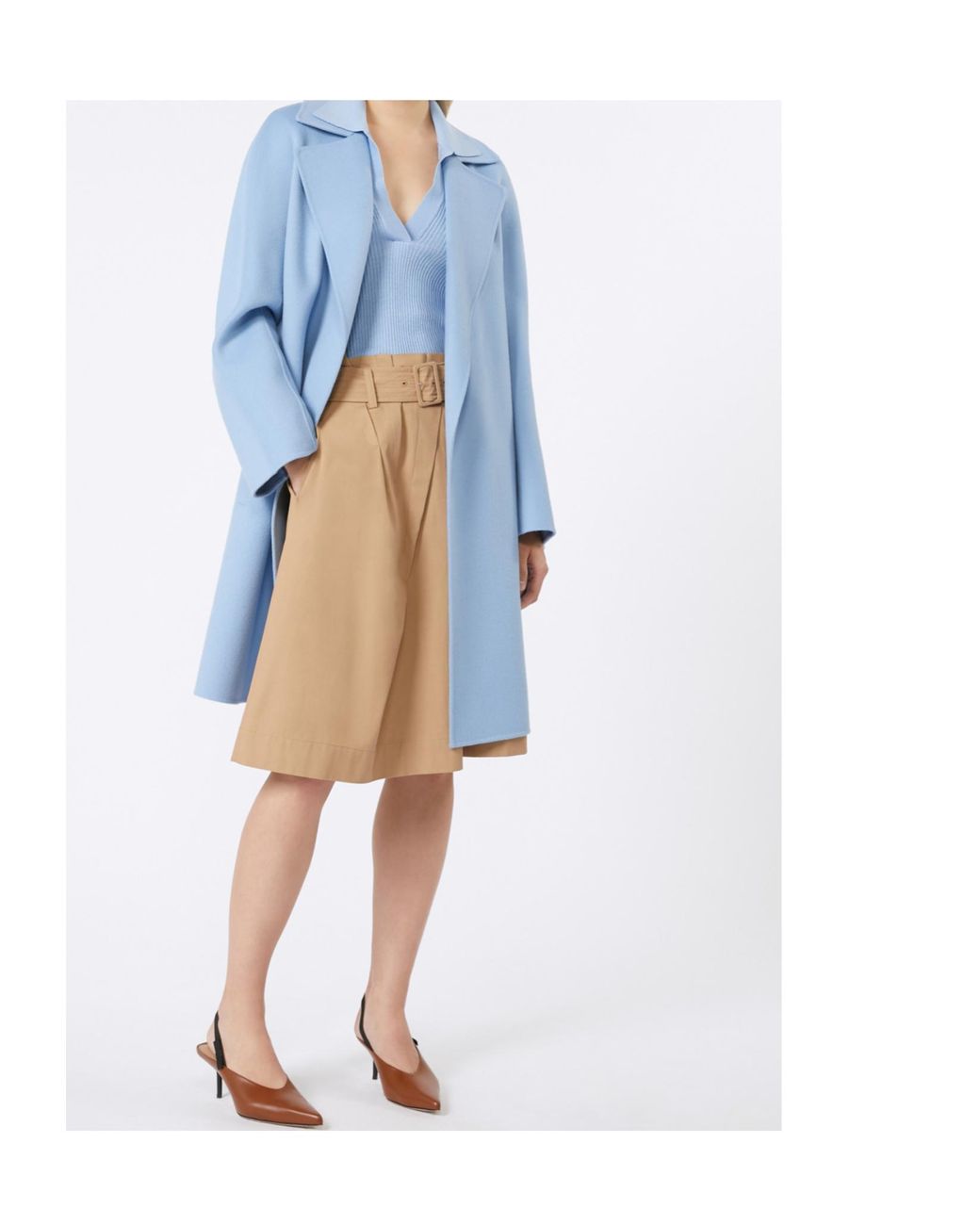Max Mara Blue Studio Ajaccio Belted Coat