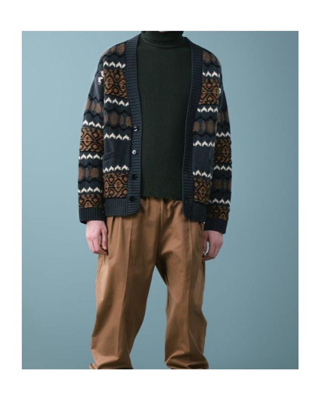 Laneus Black Jacquard Cardigan for men