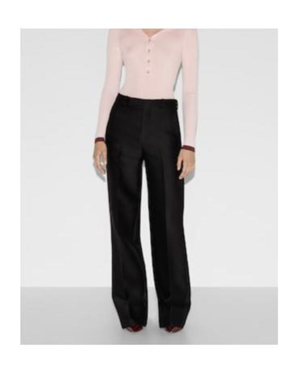 Gucci Black Embroidered Gabardine Pants