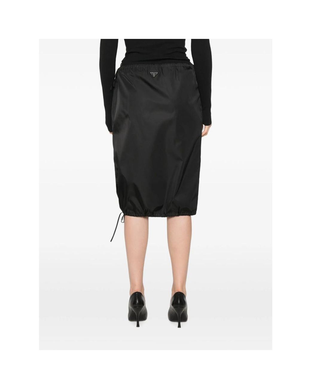 Prada Black Re-Nylon Pencil Skirt