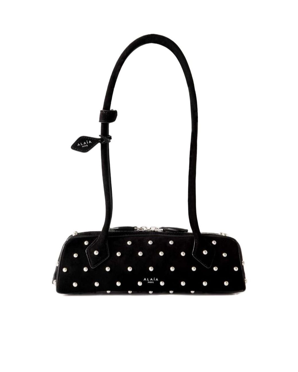 Alaïa Black Alaïa Le Teckel Small Stud Embellished Shoulder Bag