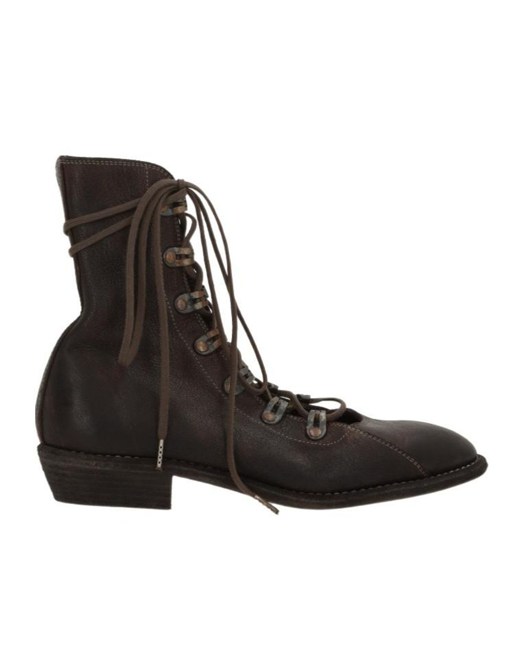 Guidi Black Lace-Up Ankle Boots