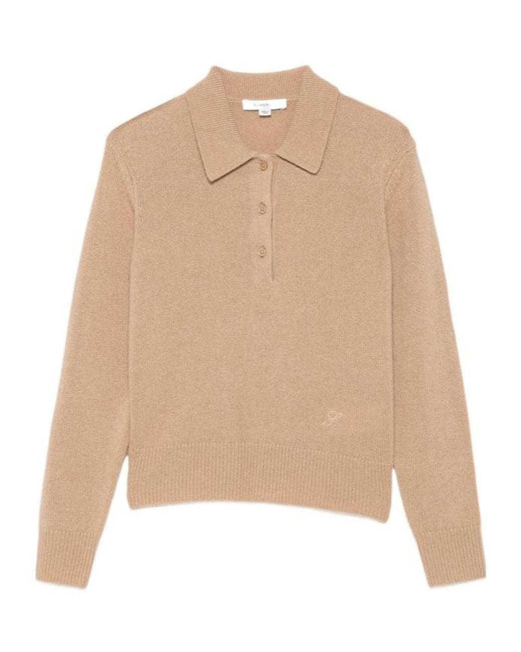 Sporty & Rich Natural Long-Sleeve Polo Shirt