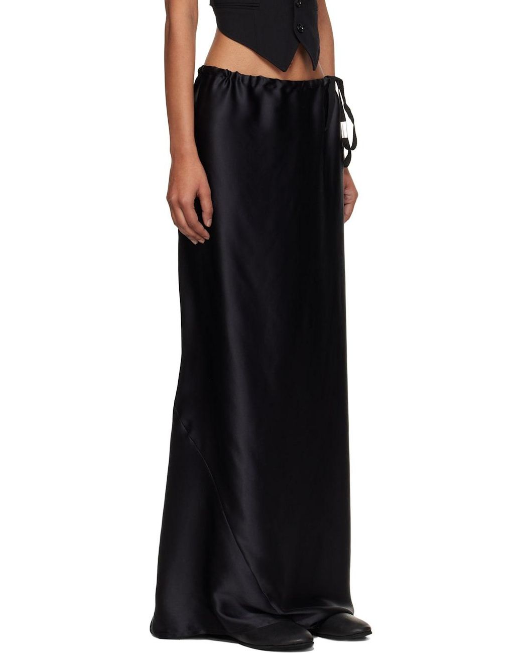 Ann Demeulemeester Black Eveline Long Bias Skirt