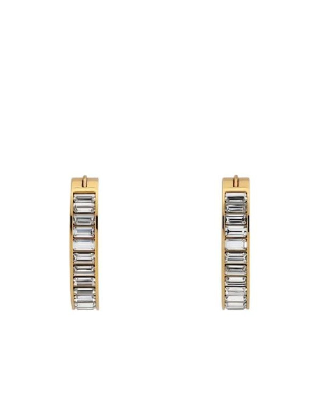 Gucci Metallic Blondie Crystal Hoop Earrings