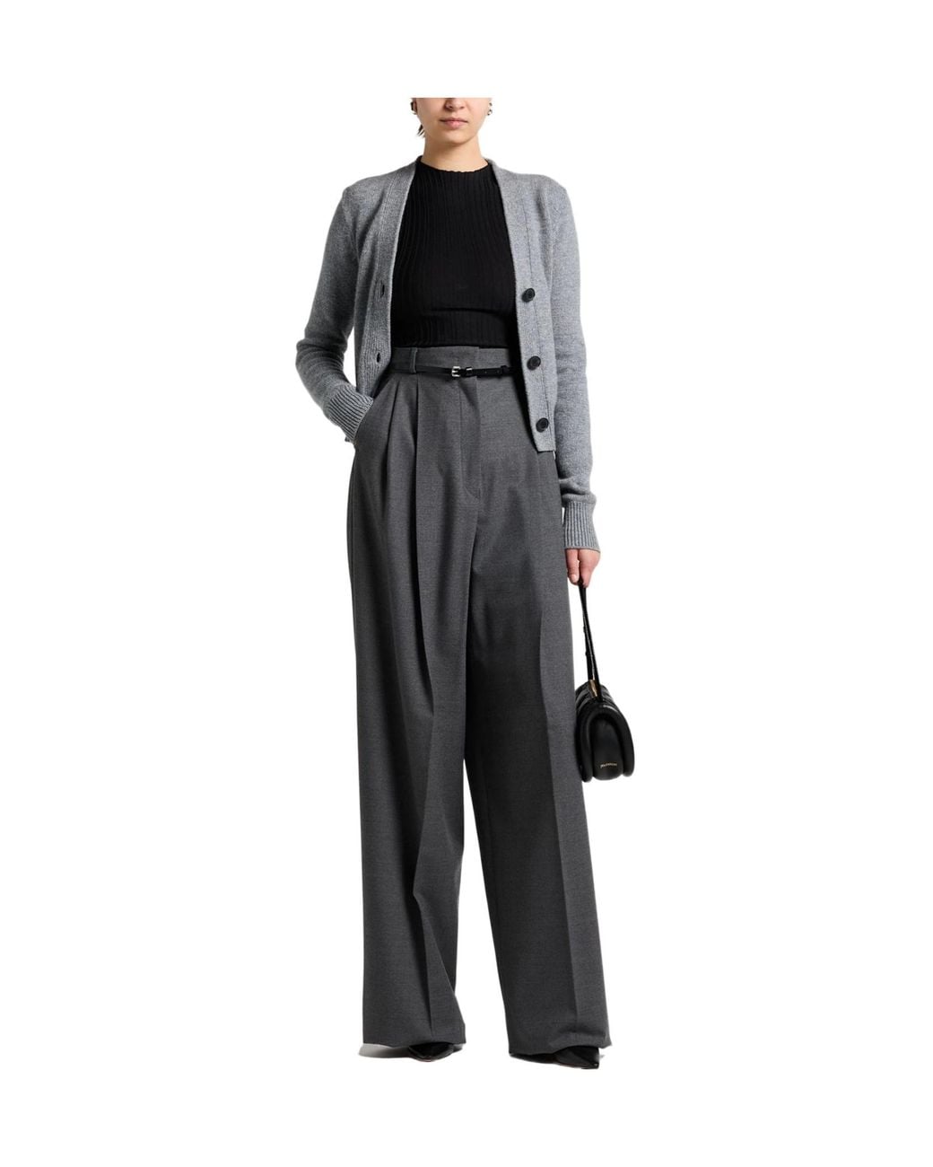 Sportmax Black Loose Straight-Leg Pants
