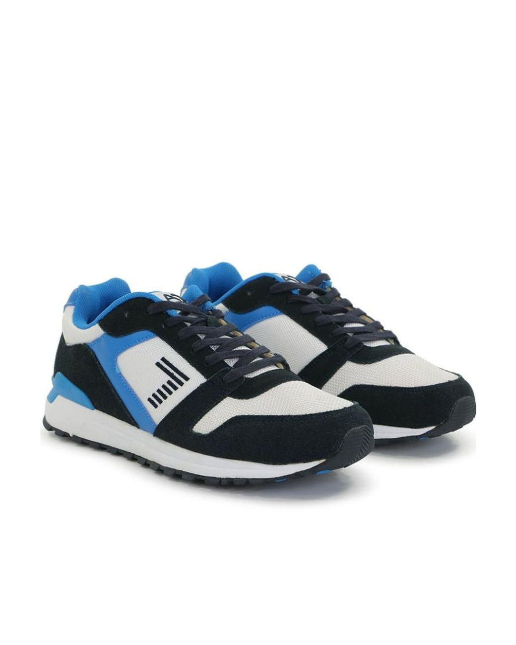 EA7 Blue Logo Lace-Up Sneakers for men