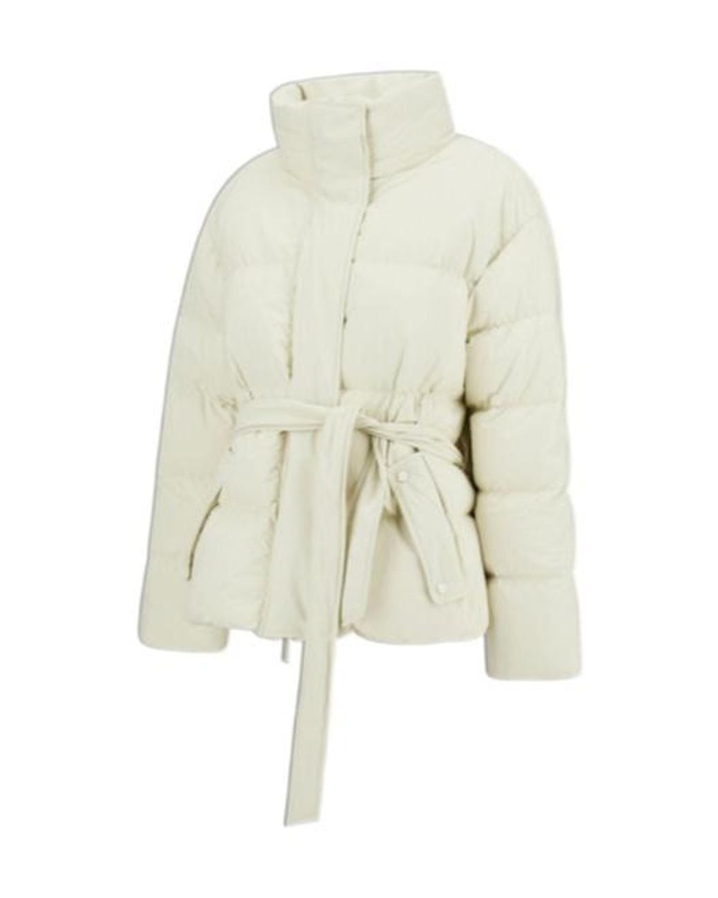 Herno White Laminar Belted Puffer Jacket