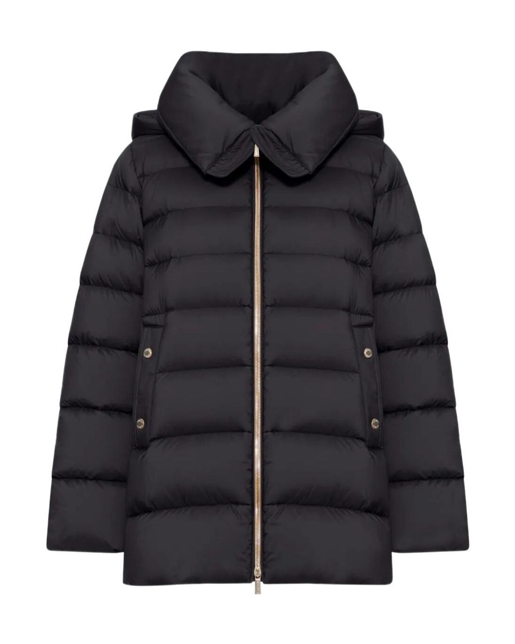 Moorer Black Hooded Cotton Jacket for men