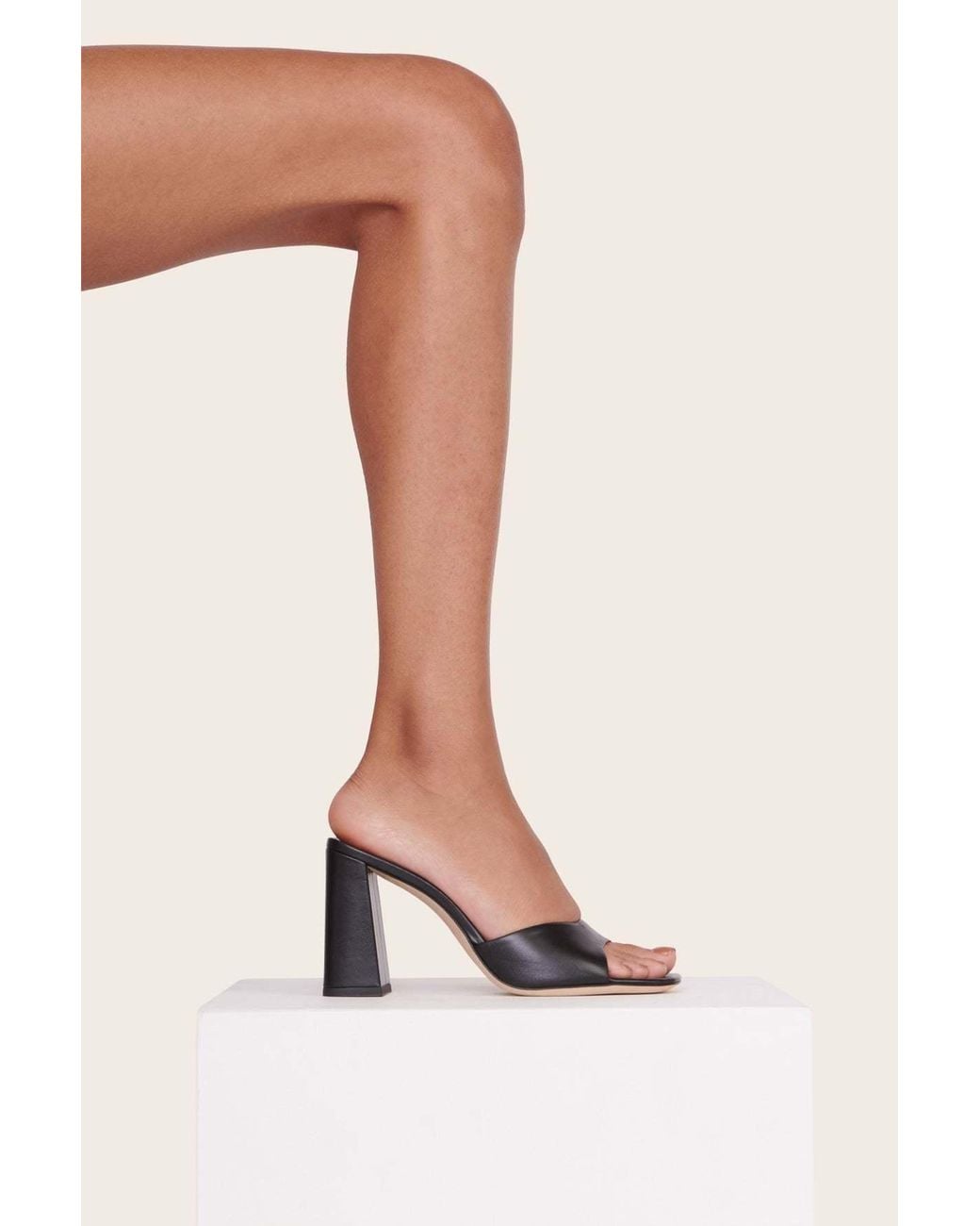 Staud Black Open-Toe Slip-On Sandals