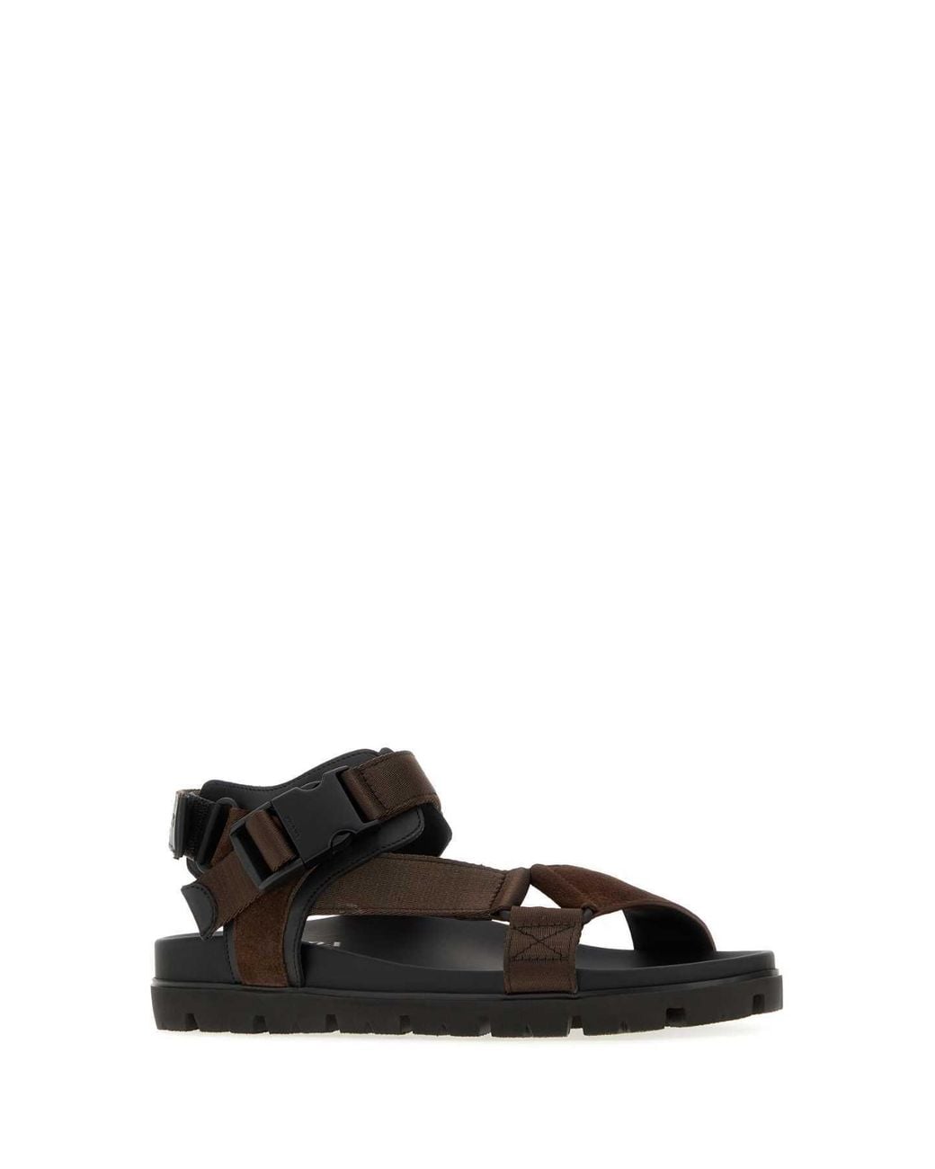 Prada Black Buckled Strappy Sandals for men