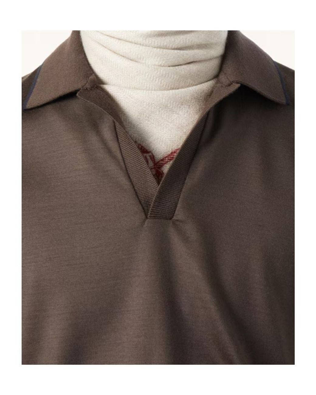 Loro Piana Brown Waitaki Polo Shirt for men