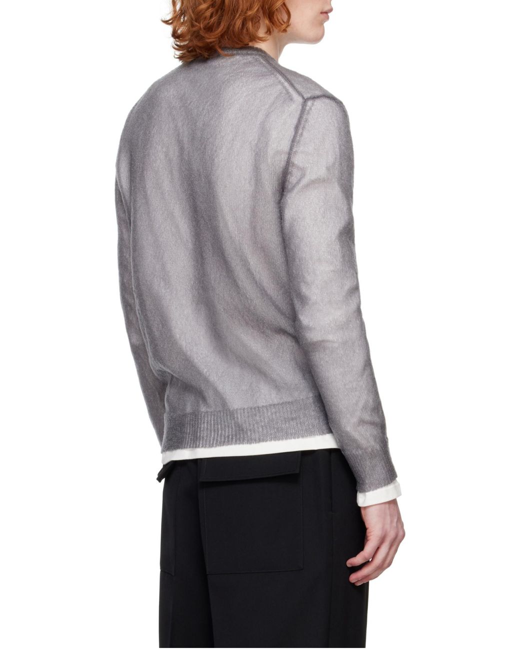 Jil Sander Gray Layered Jumper for men