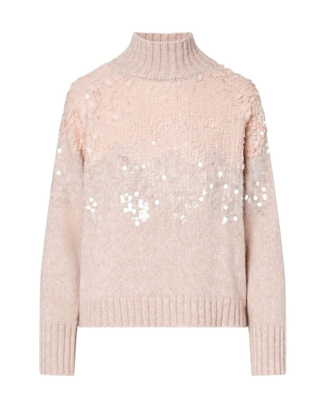 Liu Jo Pink Wool Sweater With Sequins