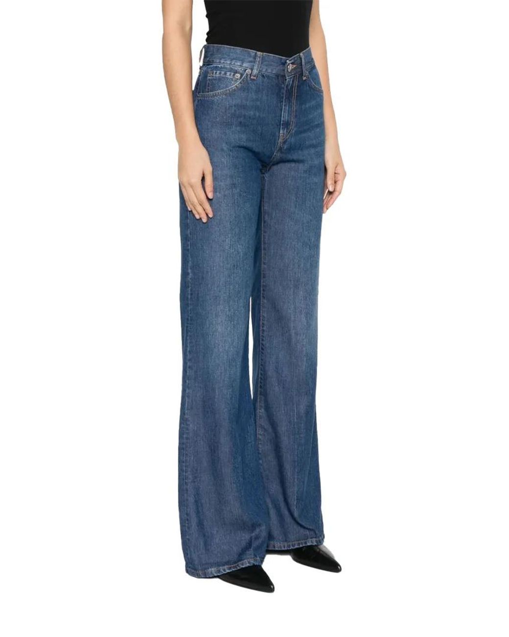 Dondup Blue Amber Wide-Leg Jeans