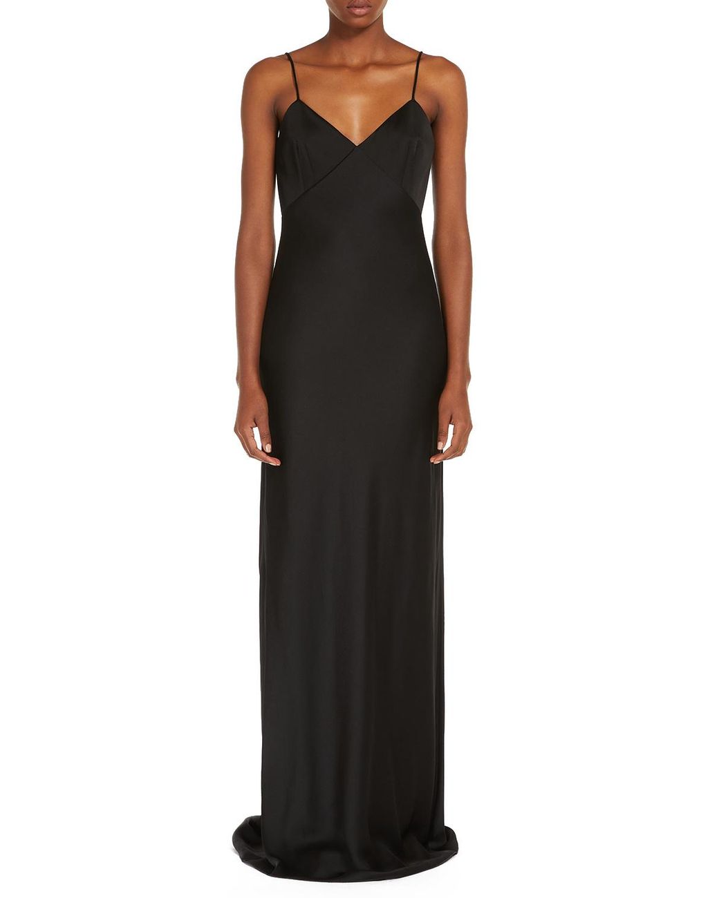 Max Mara Black V-Neck Sleeveless Maxi Dress