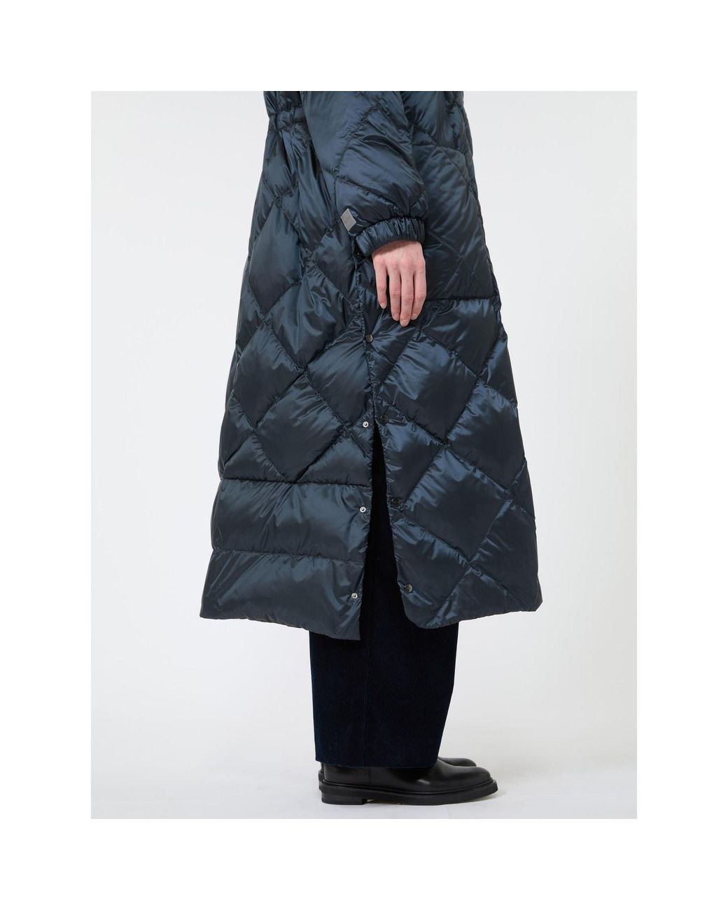 Max Mara Blue Long-Sleeve Hooded Padded Jacket