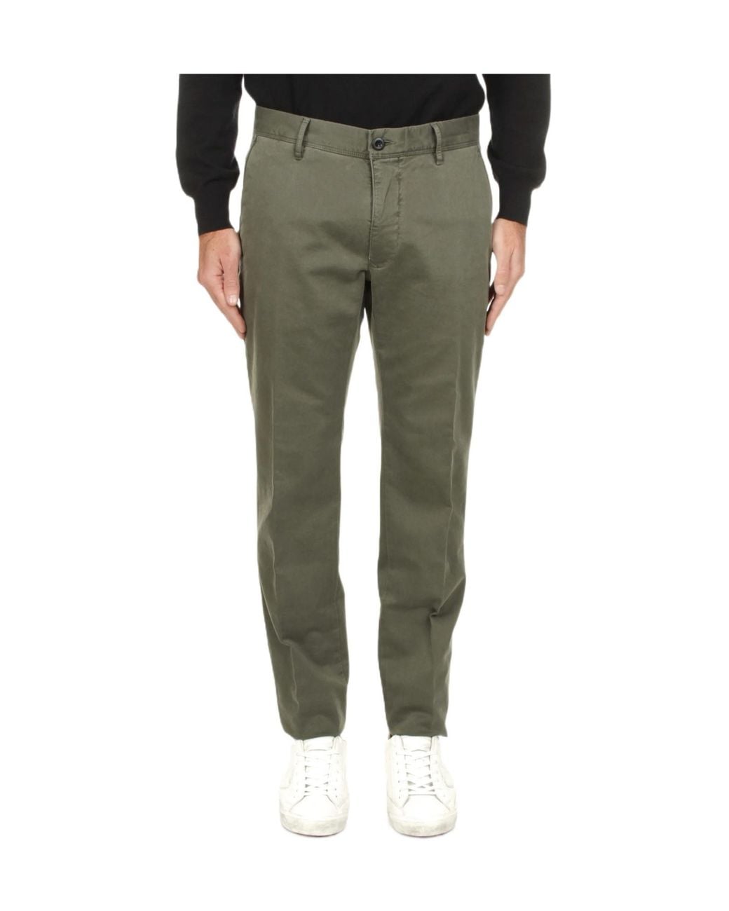 Incotex Green Casual Trousers With Belt Loops for men