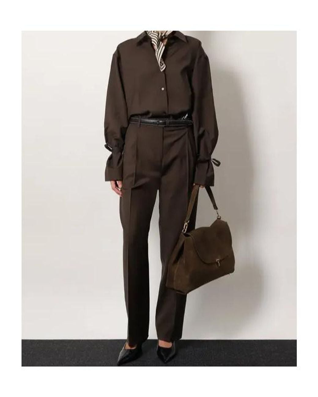 Totême Brown Totême Tie Cuff Shirt