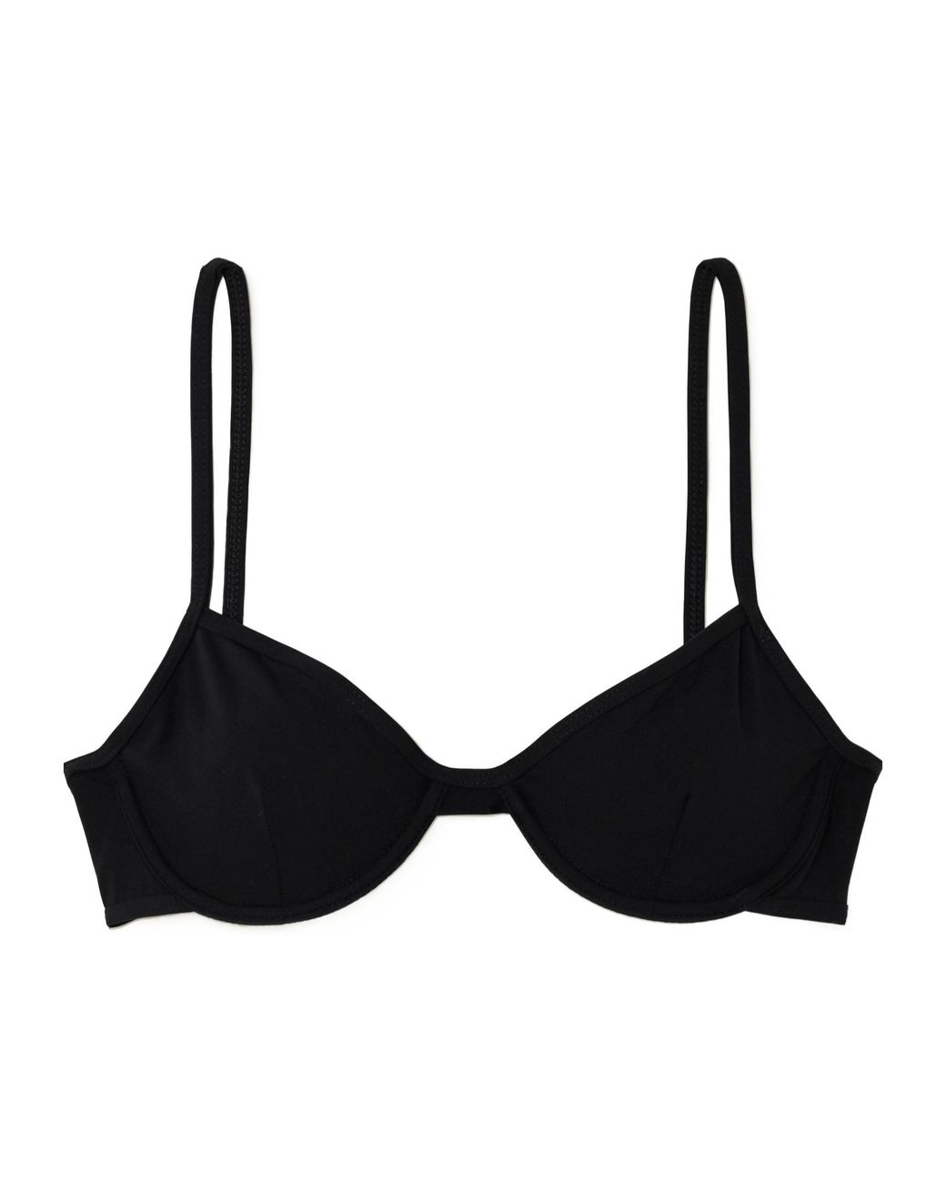 Totême Black Underwire Half-Cup Bikini Top