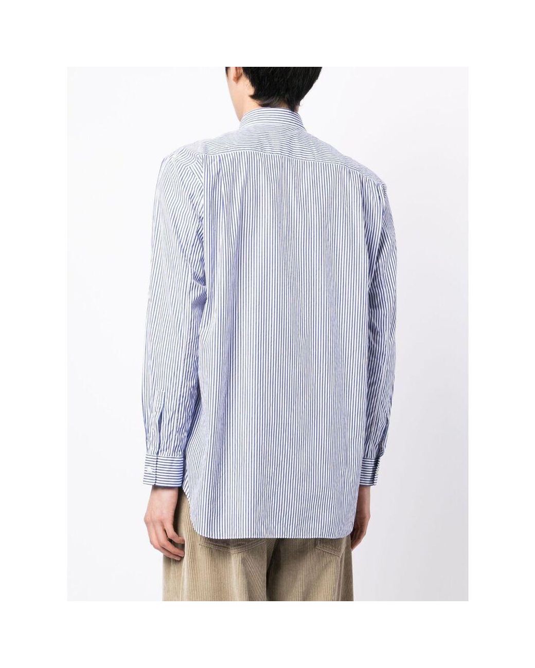 COMME DES GARÇONS PLAY Blue Lapel Long-Sleeved Shirt for men
