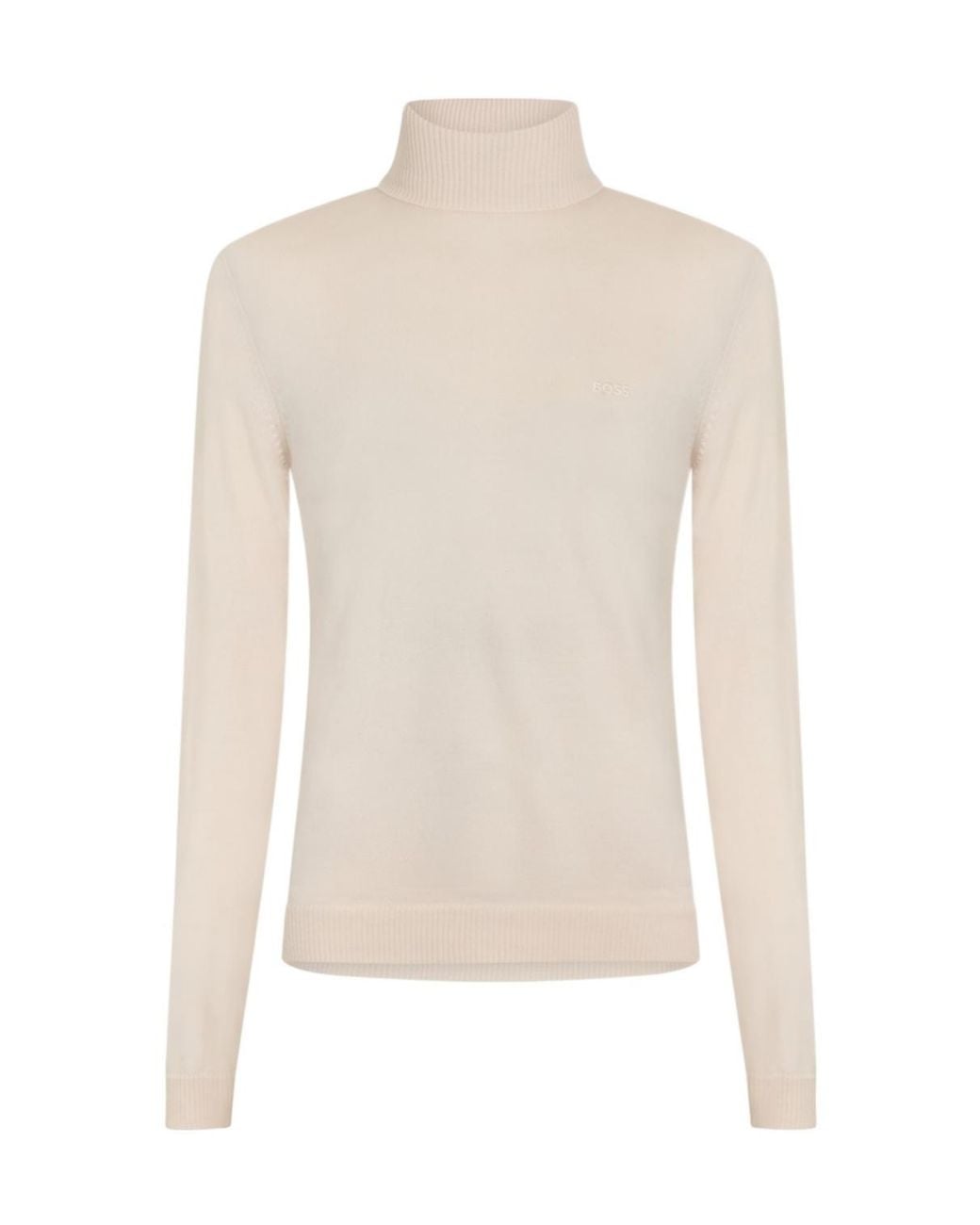 Boss White Baldebert E Turtle Neck Jumper for men