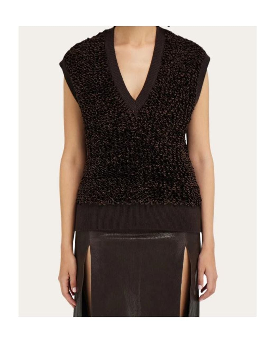 Ferragamo Black Ferragamo V-Neck Vest
