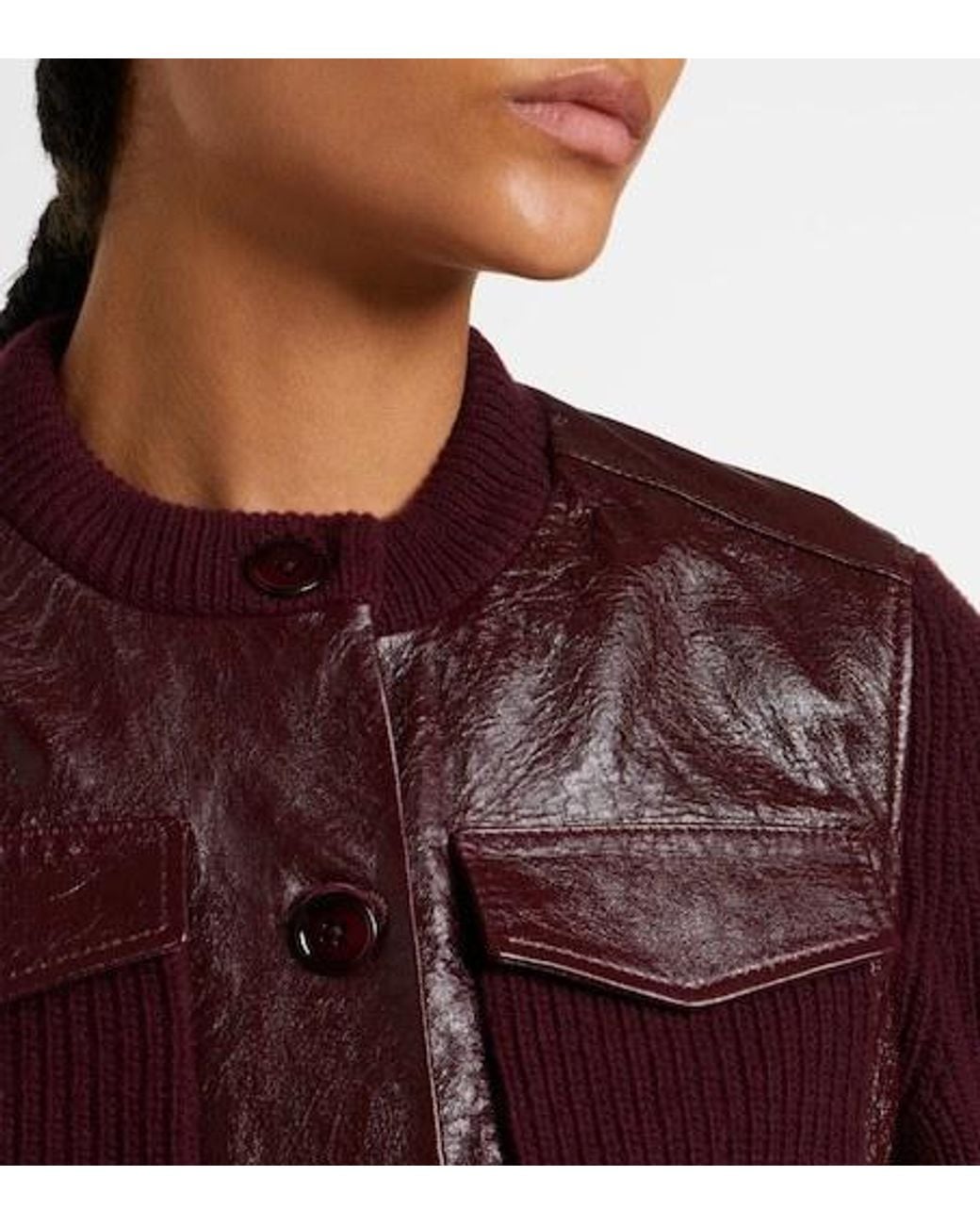 Dorothee Schumacher Red It's A Match Cropped Leather Jacket