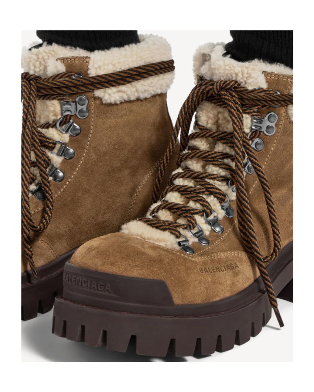 Balenciaga Brown Combat Strike Winter Boot