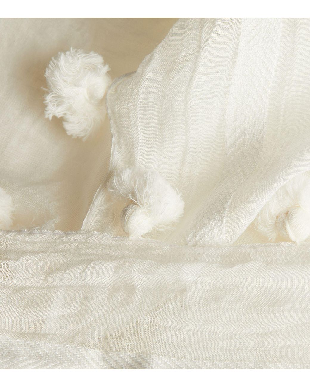 Melissa Odabash White Pareo Tassel Scarf