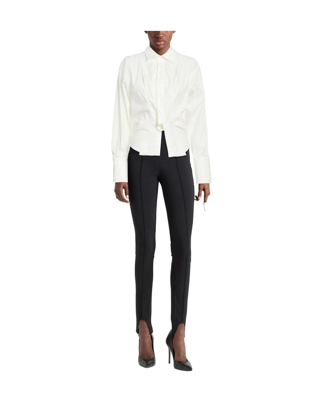 MM6 by Maison Margiela White Solid Colour Shirts