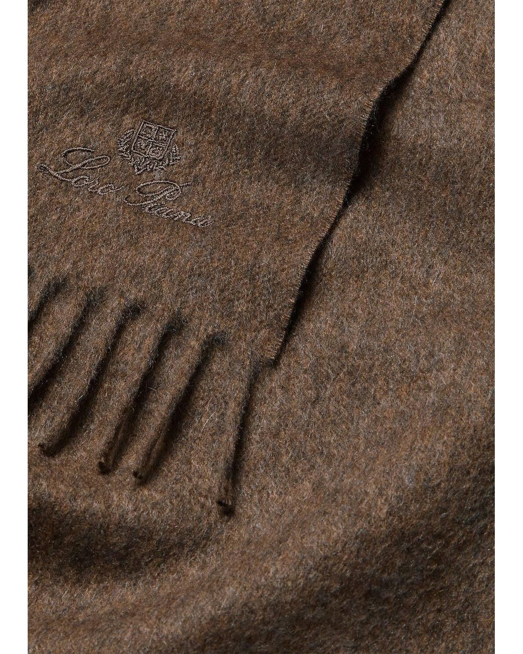 Loro Piana Brown Fringed Scarf for men
