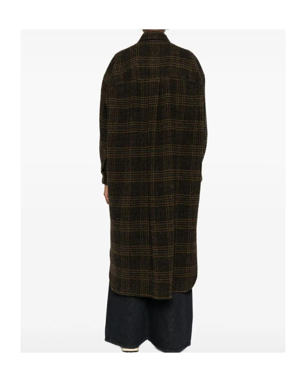 Isabel Marant Black Étoile Gislene Checked Long Coat