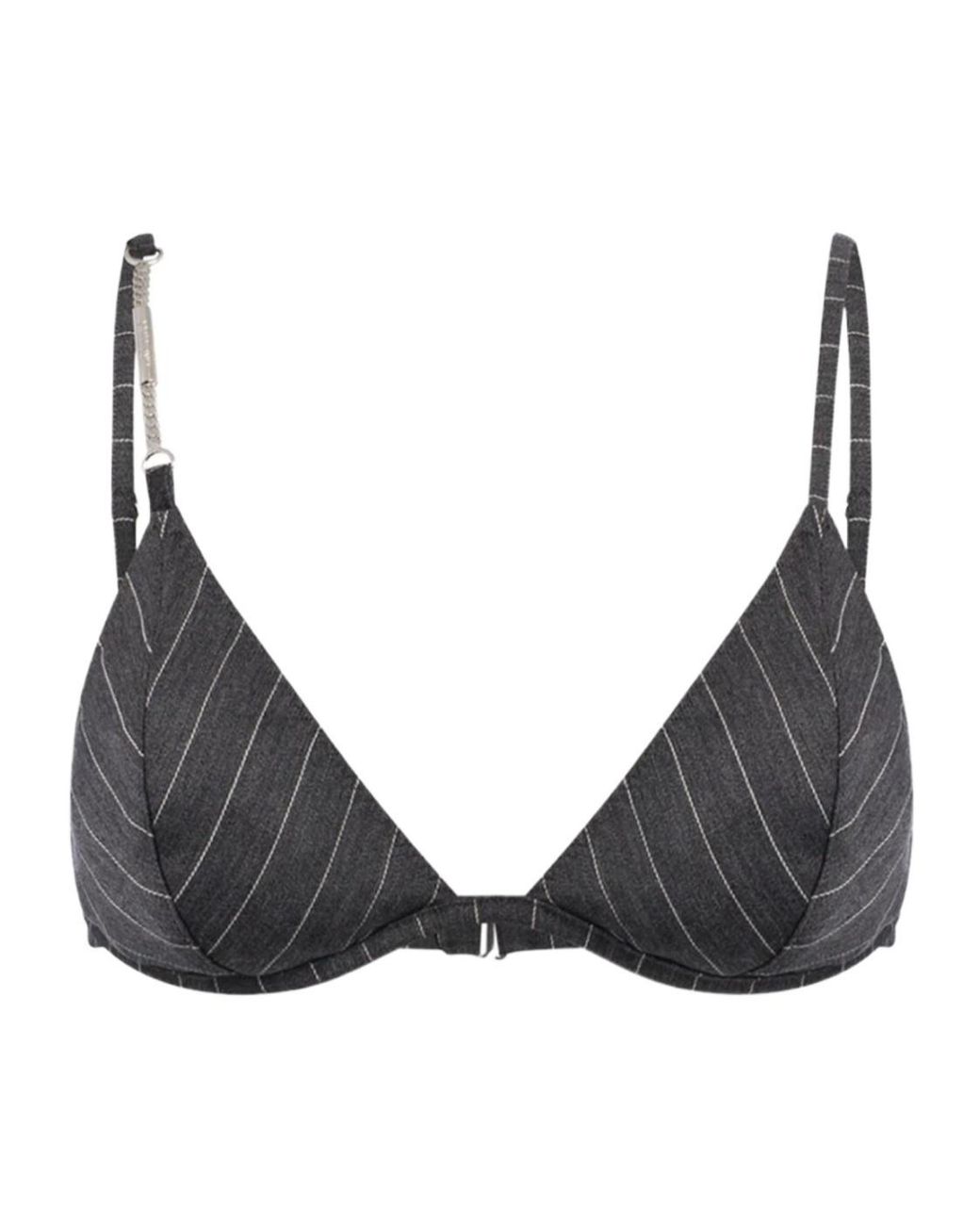 Dondup Black Pinstripe-Pattern Chain-Link Top
