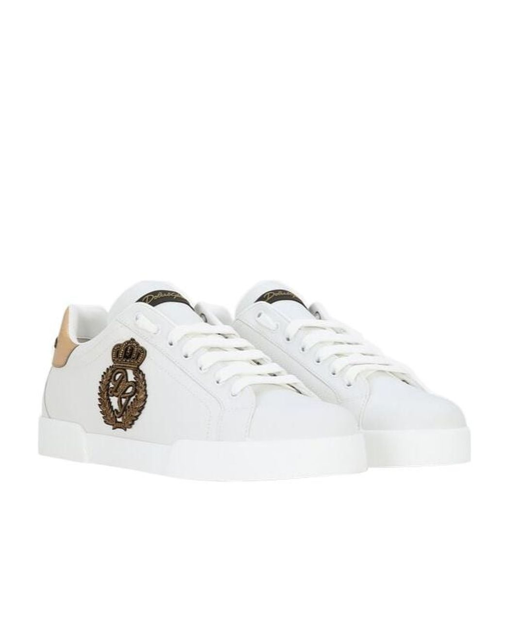 Dolce & Gabbana White Portofino Low-Cut Skate Shoes for men