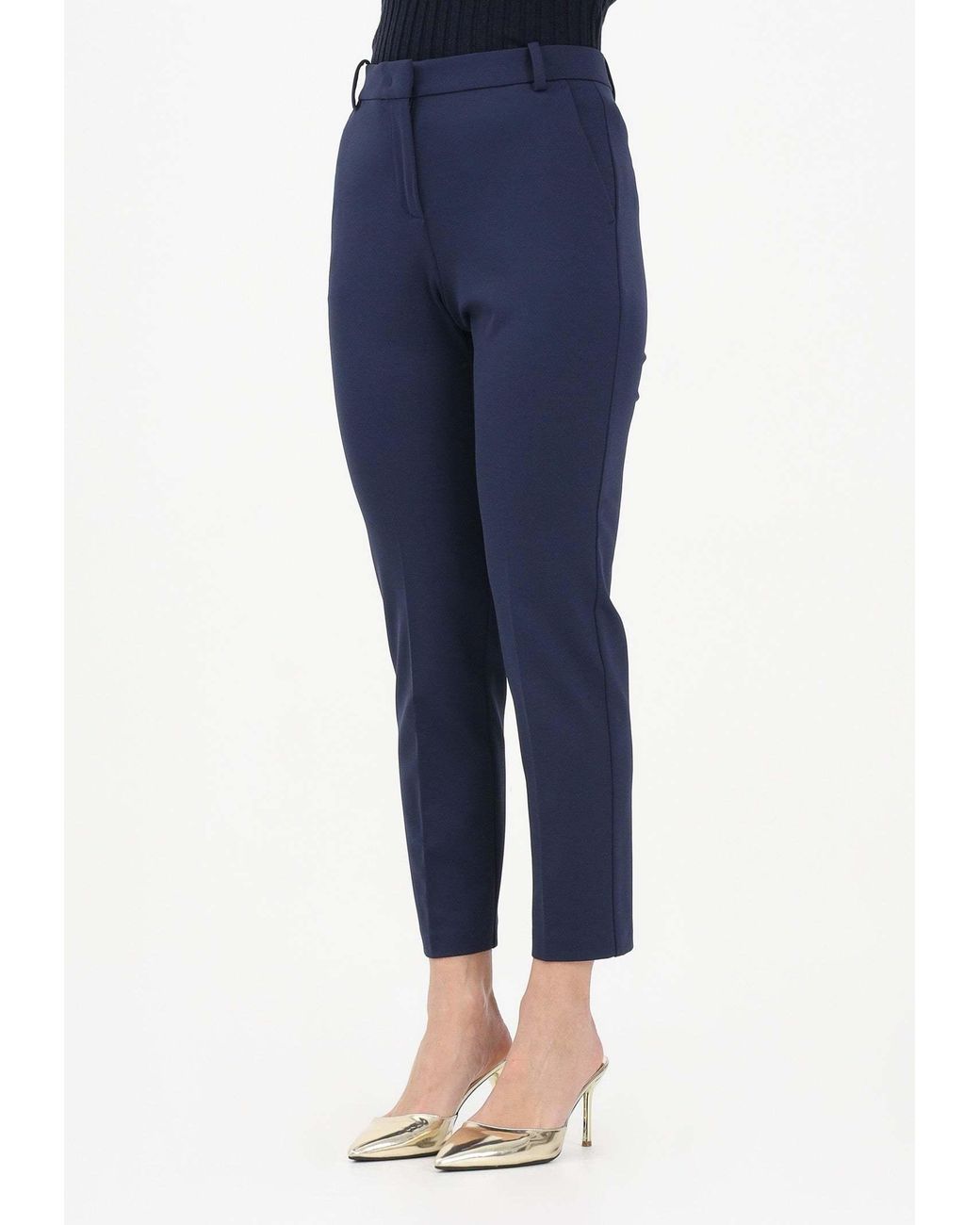 Pinko Blue Straight-Leg Trousers